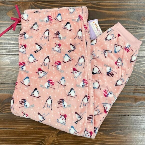 NEW 3X 22W-24W Women's Plush & Soft Penguin Sleep Joggers w/Pockets - Picture 1 of 4